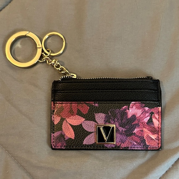 Accessories - Floral Black Card Holder Keychain